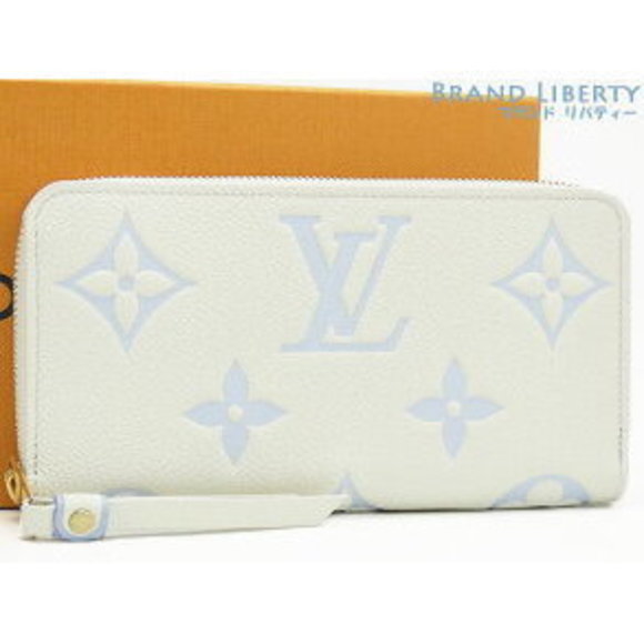 Louis Vuitton Empreinte Zippy Wallet Zip Long Latte White Candy Blue - Picture 1 of 9